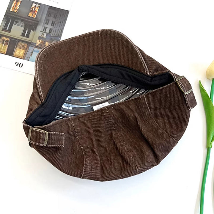 Boina de algodón lavado con diseño de vaquero estilo vendedor de periódicos retro estadounidense