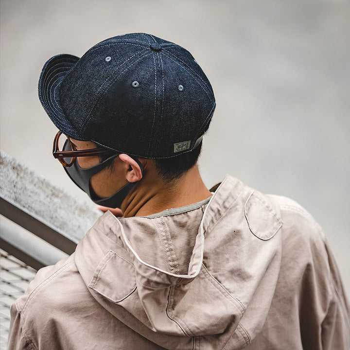 Gorra de boina octogonal de ala corta de mezclilla informal para hombre