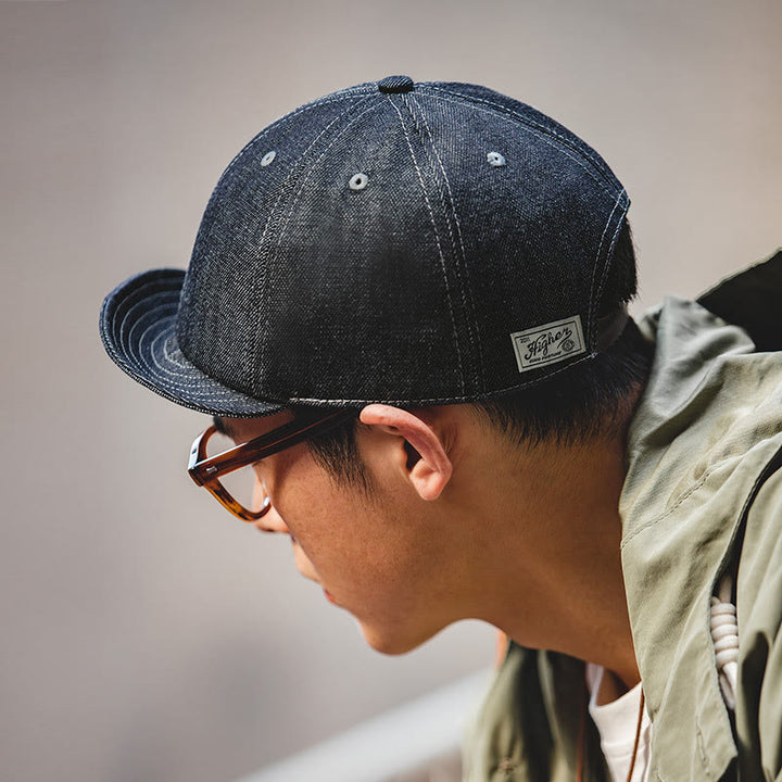 Gorra de boina octogonal de ala corta de mezclilla informal para hombre