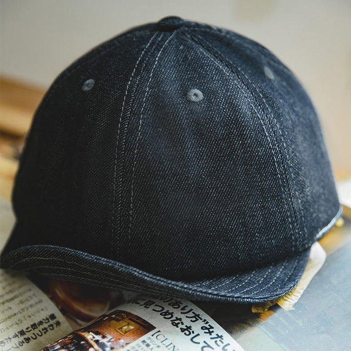 Gorra de boina octogonal de ala corta de mezclilla informal para hombre