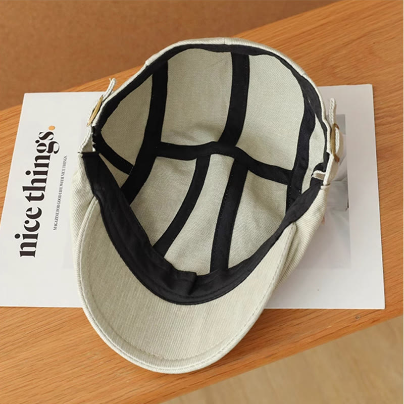 Gorra plana estilo vendedor de periódicos de mezclilla de moda