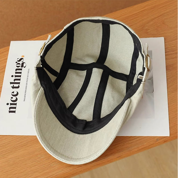 Gorra plana estilo vendedor de periódicos de mezclilla de moda