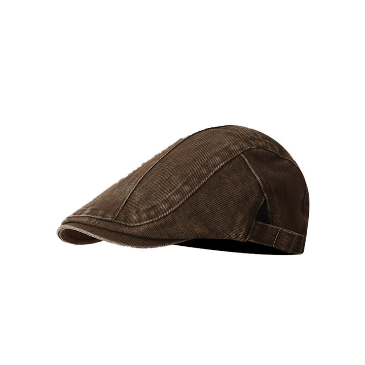 Gorra plana estilo vendedor de periódicos de mezclilla de moda