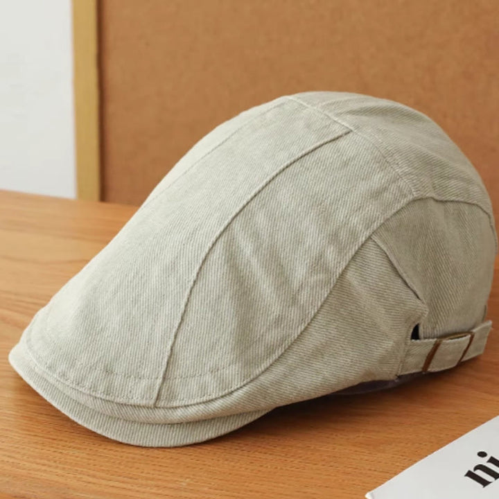 Gorra plana estilo vendedor de periódicos de mezclilla de moda