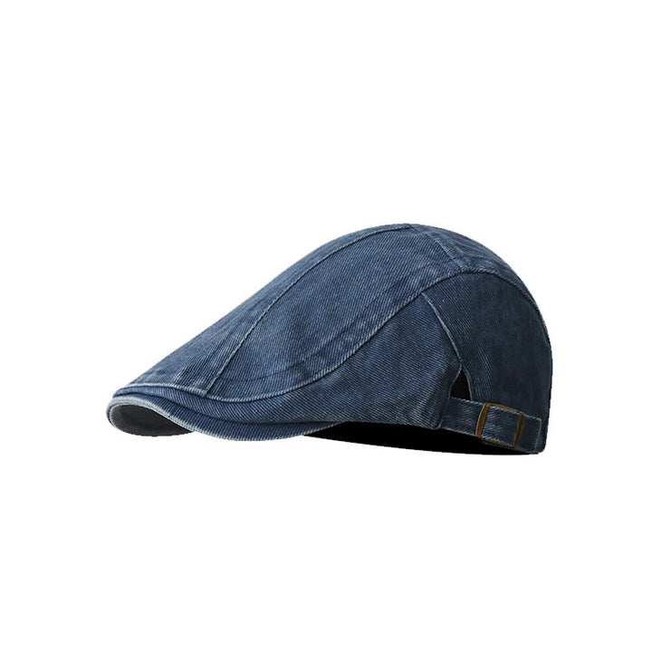 Gorra plana estilo vendedor de periódicos de mezclilla de moda