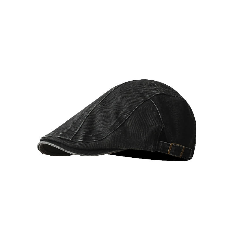 Gorra plana estilo vendedor de periódicos de mezclilla de moda