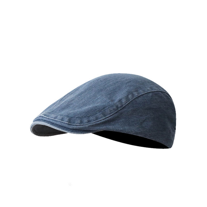 Gorra plana estilo vendedor de periódicos de mezclilla lavada a la moda