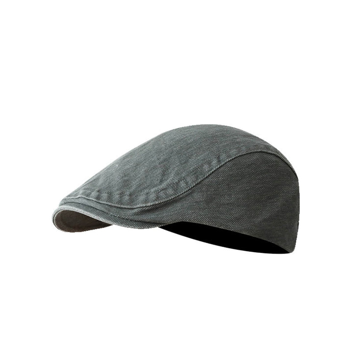 Gorra plana estilo vendedor de periódicos de mezclilla lavada a la moda