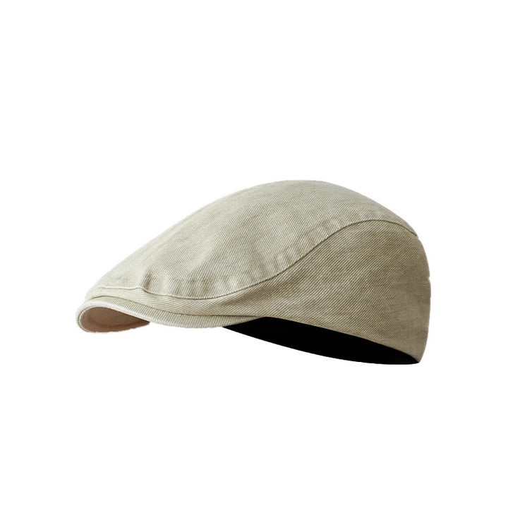Gorra plana estilo vendedor de periódicos de mezclilla lavada a la moda