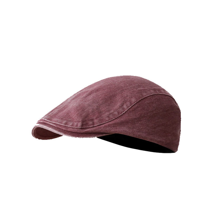 Gorra plana estilo vendedor de periódicos de mezclilla lavada a la moda