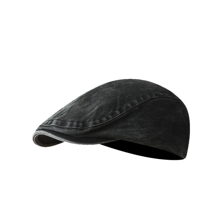 Gorra plana estilo vendedor de periódicos de mezclilla lavada a la moda