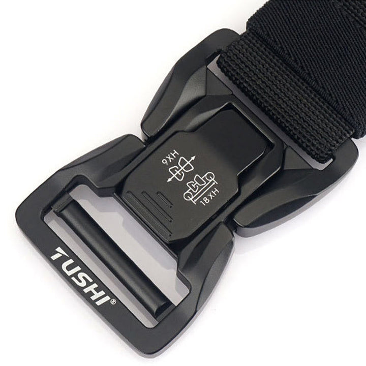 Cinturón táctico para exteriores para hombre con cintura elástica de liberación rápida