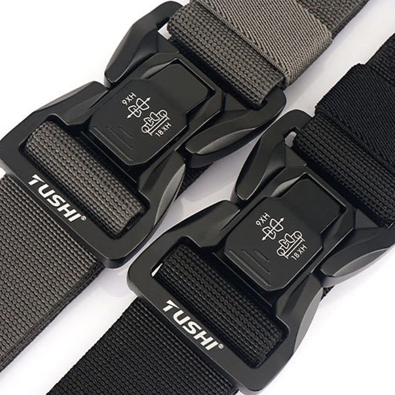 Cinturón táctico para exteriores para hombre con cintura elástica de liberación rápida