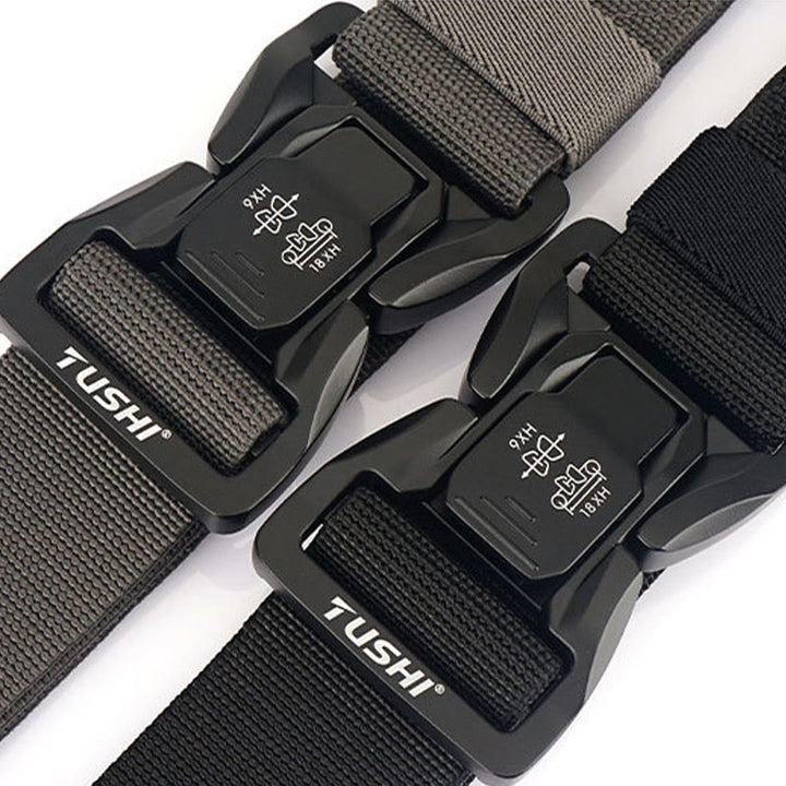 Cinturón táctico para exteriores para hombre con cintura elástica de liberación rápida