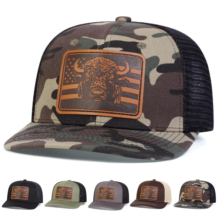 Gorra de camionero ajustable con bandera de Bull's Head