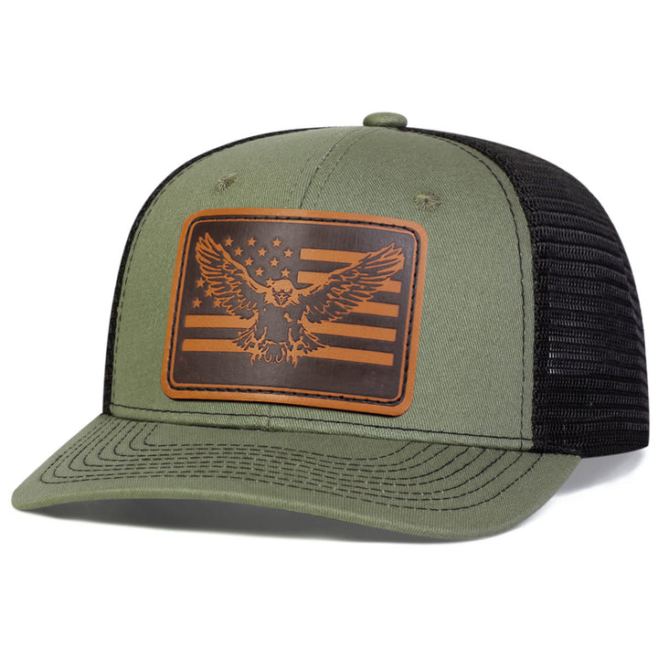 Gorra de camionero ajustable con bandera de águila voladora