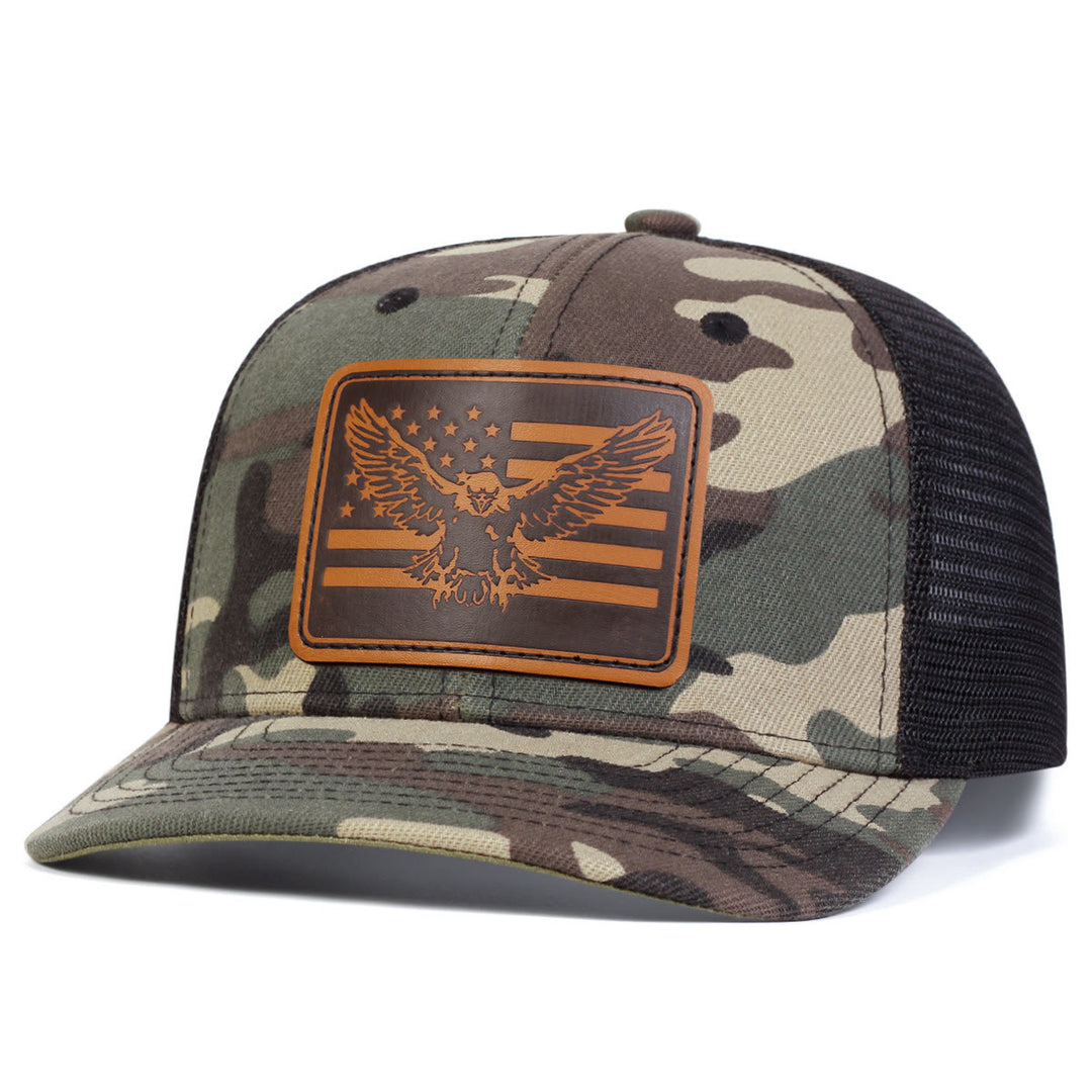 Gorra de camionero ajustable con bandera de águila voladora
