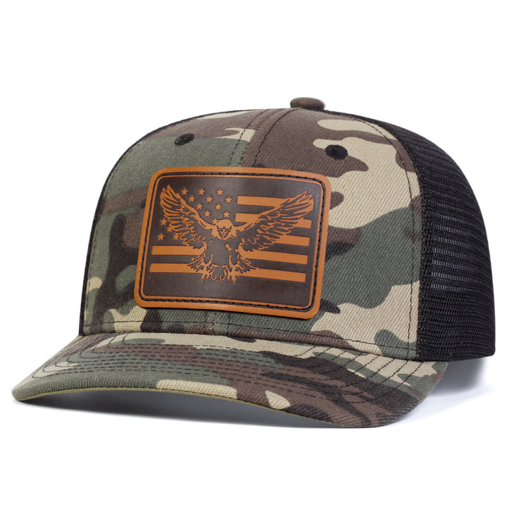 Gorra de camionero ajustable con bandera de águila voladora