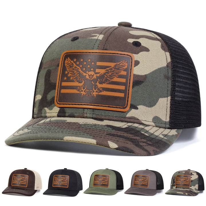 Gorra de camionero ajustable con bandera de águila voladora