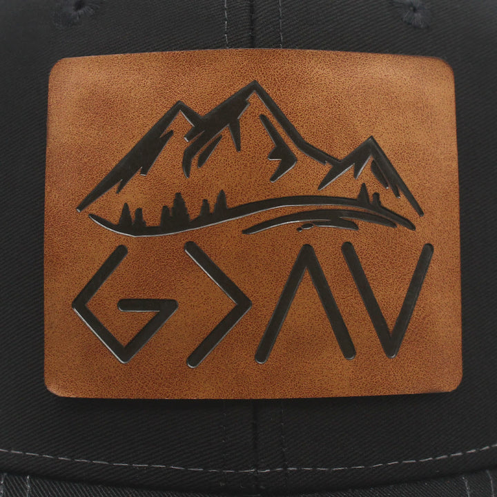Gorra de camionero ajustable "Dios es más grande que los altibajos"