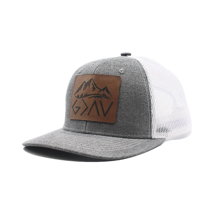 Gorra de camionero ajustable "Dios es más grande que los altibajos"