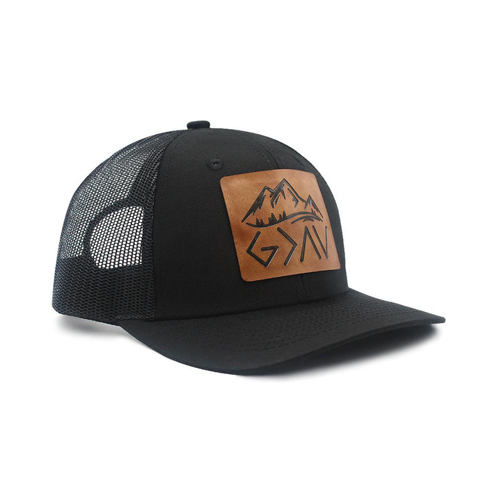 Gorra de camionero ajustable "Dios es más grande que los altibajos"
