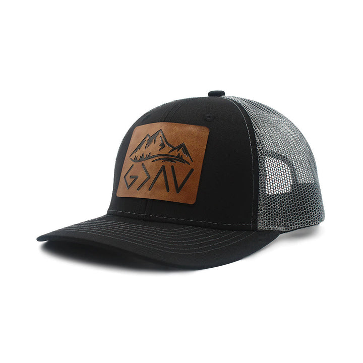 Gorra de camionero ajustable "Dios es más grande que los altibajos"