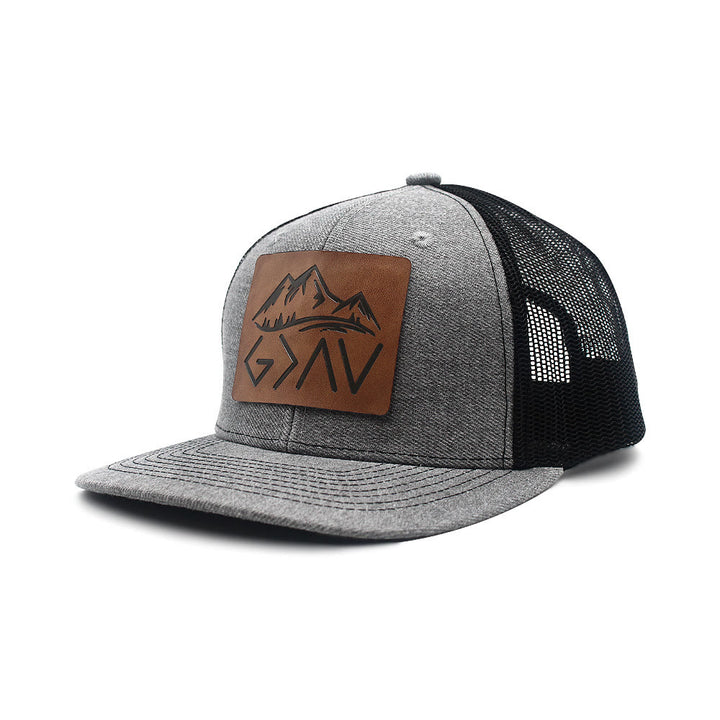 Gorra de camionero ajustable "Dios es más grande que los altibajos"