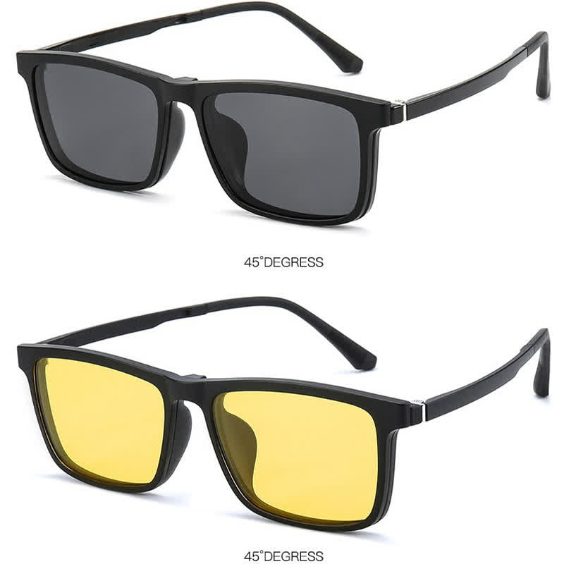 3 lentes con clip magnético y monturas para gafas de sol