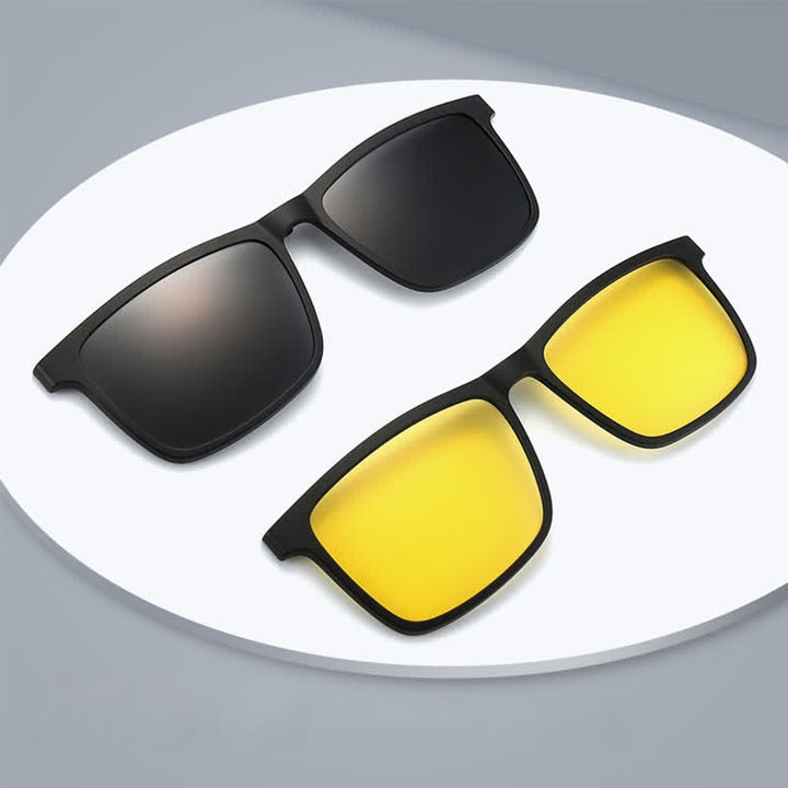 3 lentes con clip magnético y monturas para gafas de sol
