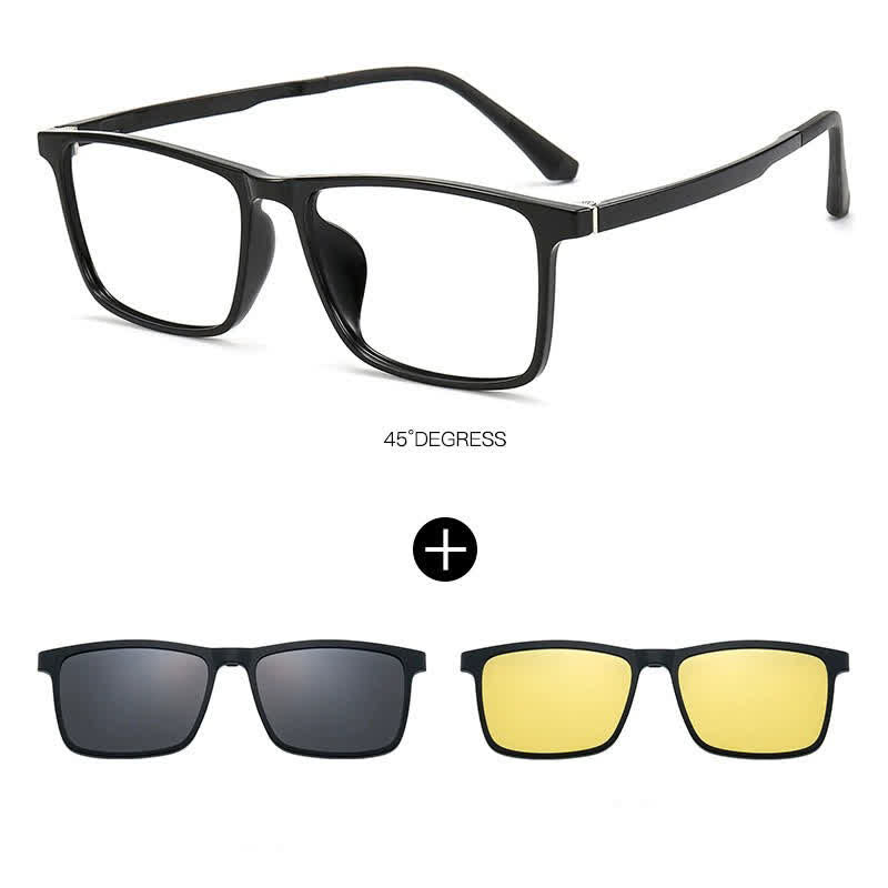 3 lentes con clip magnético y monturas para gafas de sol