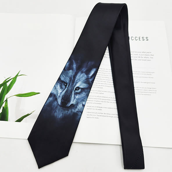 Corbata con estampado digital de animales divertidos para hombre
