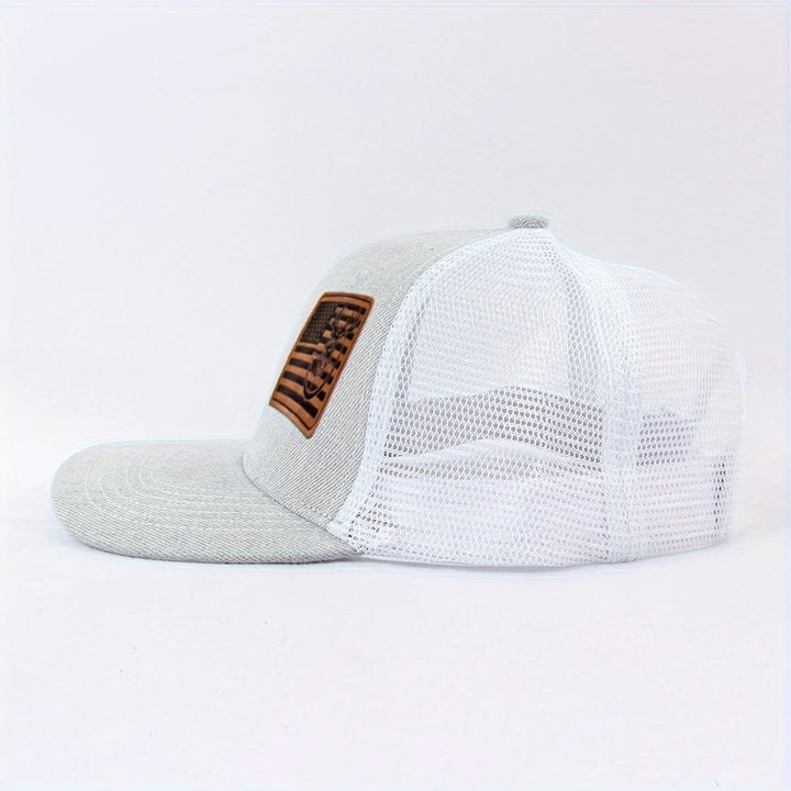 Gorra de camionero ajustable con diseño geométrico de cabeza de ciervo para hombre