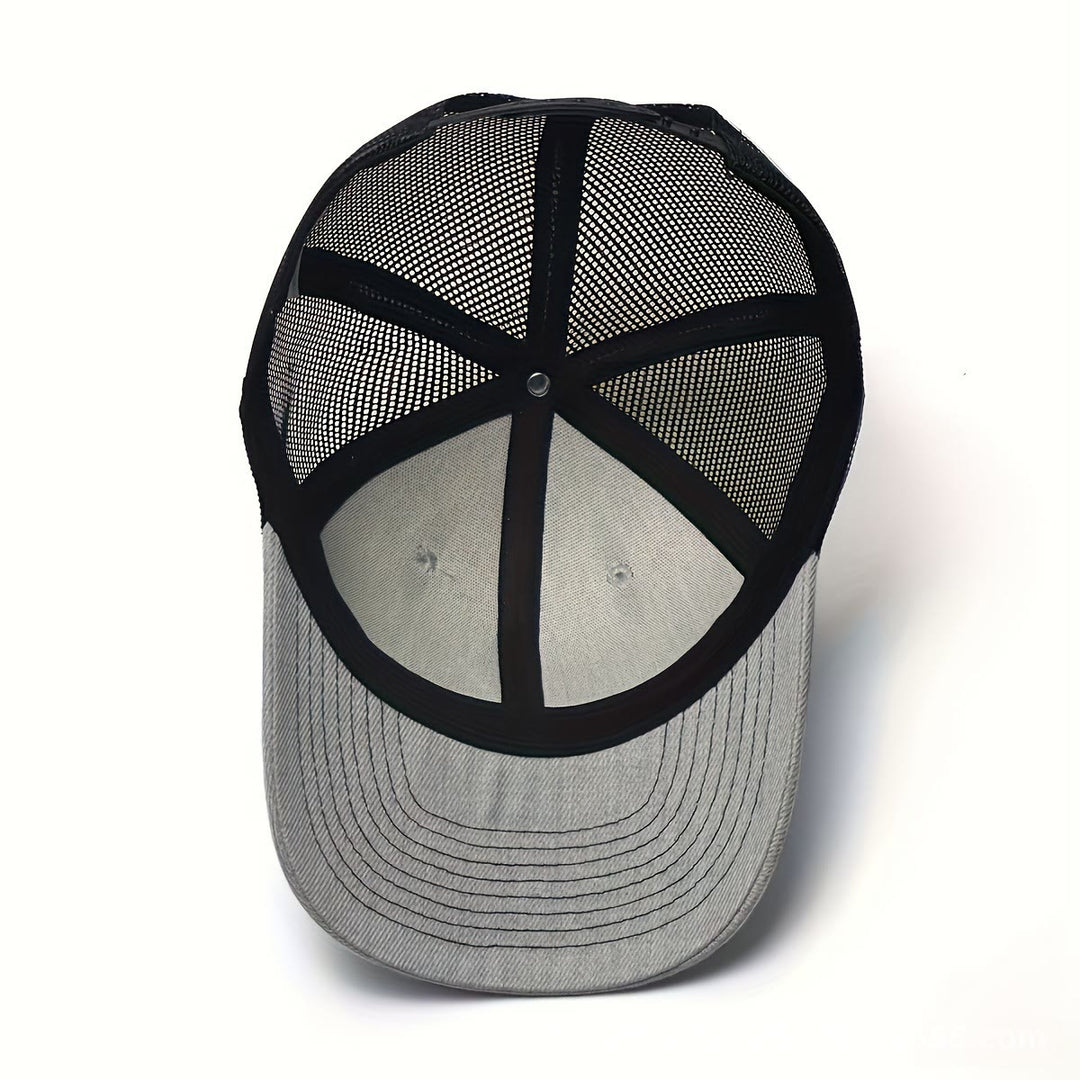 Gorra de camionero ajustable con diseño geométrico de cabeza de ciervo para hombre