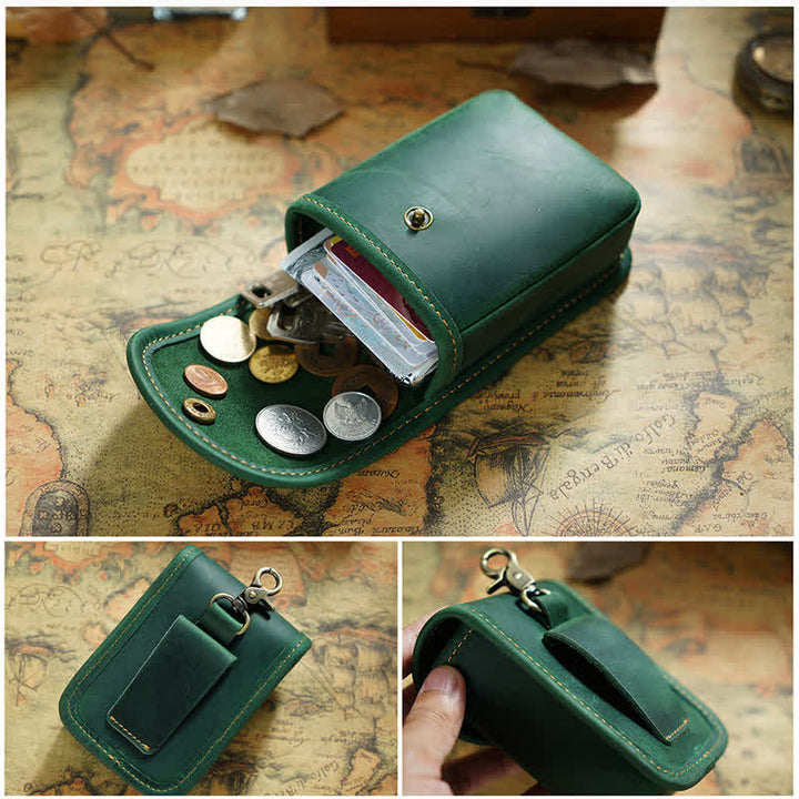 Mini monedero retro colgante con cinturón de almacenamiento