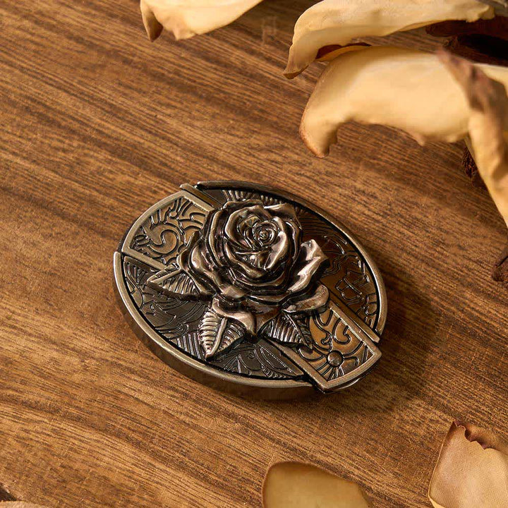 Juego de 3 hebillas de cinturón plegables ocultas con diseño de rosas y ciervos para armar uno mismo