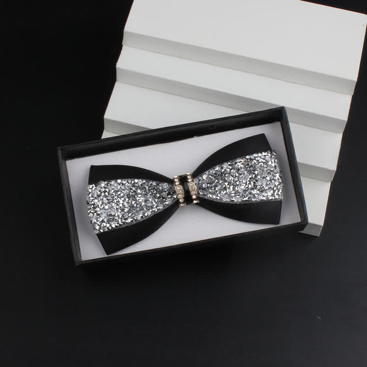 Conjunto de 2 pajaritas rojas brillantes con diamantes de imitación para hombre