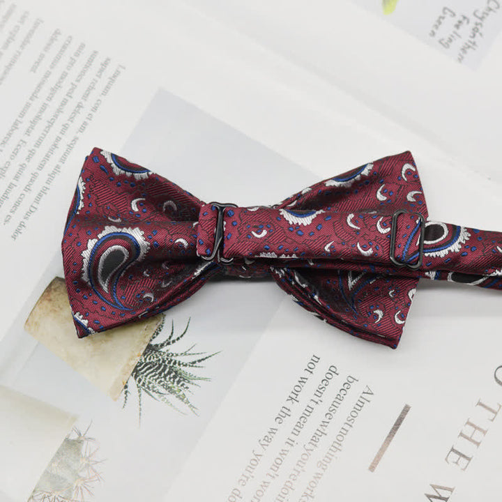 Pajarita elegante con estampado artístico vintage de cachemira para hombre