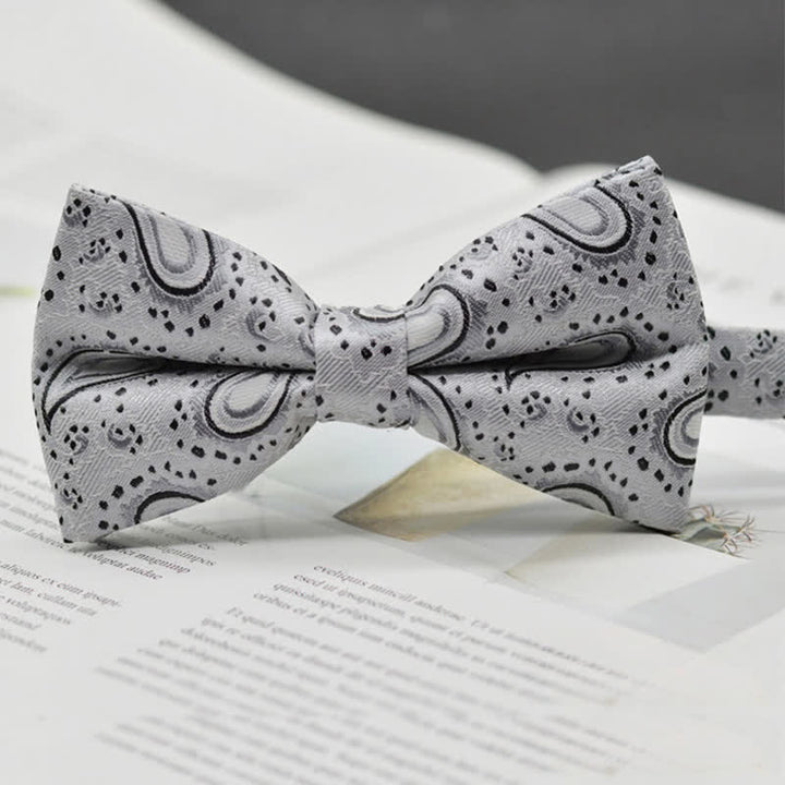 Pajarita elegante con estampado artístico vintage de cachemira para hombre