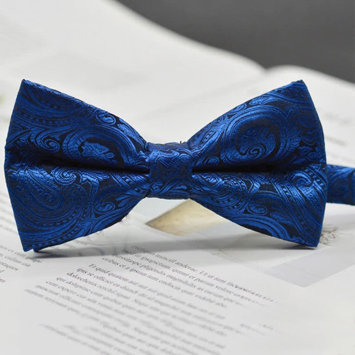Pajarita elegante con estampado artístico vintage de cachemira para hombre