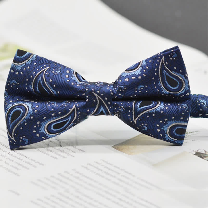 Pajarita elegante con estampado artístico vintage de cachemira para hombre