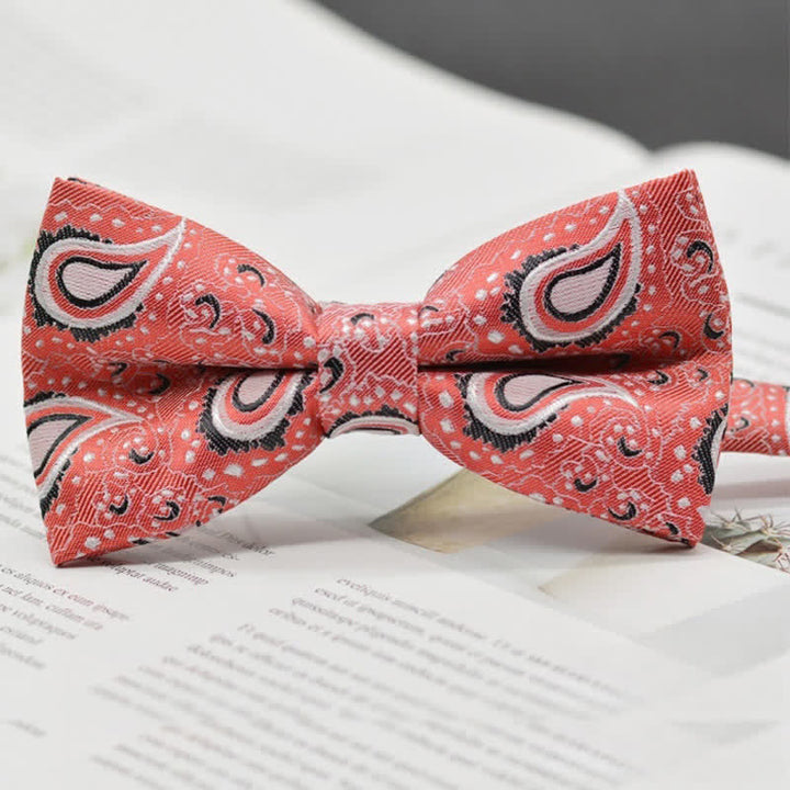 Pajarita elegante con estampado artístico vintage de cachemira para hombre