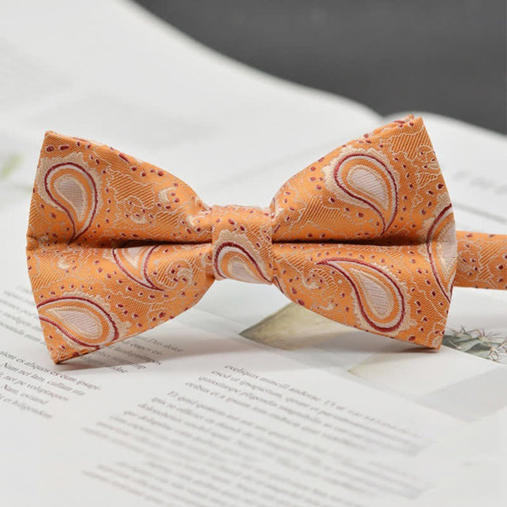 Pajarita elegante con estampado artístico vintage de cachemira para hombre