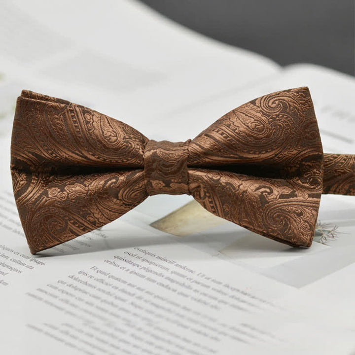 Pajarita elegante con estampado artístico vintage de cachemira para hombre