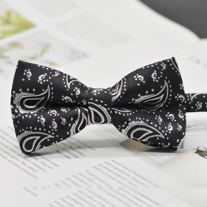 Pajarita elegante con estampado artístico vintage de cachemira para hombre
