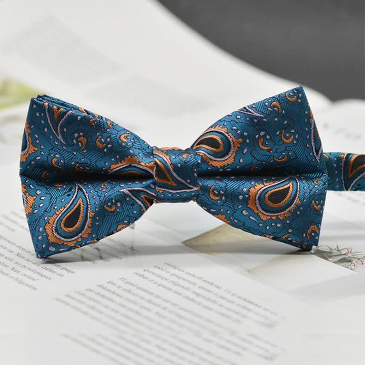 Pajarita elegante con estampado artístico vintage de cachemira para hombre