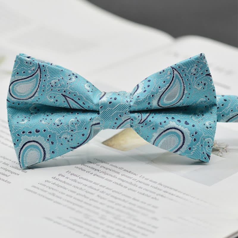 Pajarita elegante con estampado artístico vintage de cachemira para hombre
