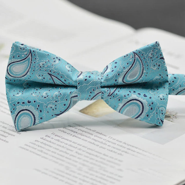 Pajarita elegante con estampado artístico vintage de cachemira para hombre