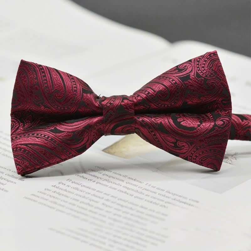 Pajarita elegante con estampado artístico vintage de cachemira para hombre