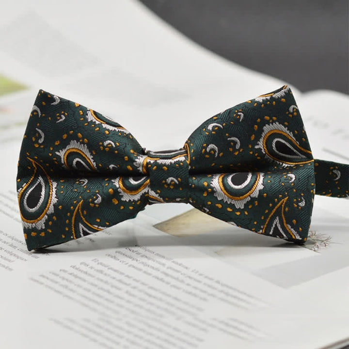 Pajarita elegante con estampado artístico vintage de cachemira para hombre